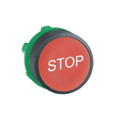 Square D ZB5AA434 Push button head, Harmony XB5, plastic, flush, red, 22mm, spring return, marked STOP | Blackhawk Supply