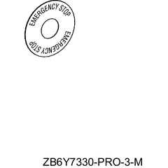 Square D ZB6Y7330 Harmony XB6, marked legend Ø 45 for emergency stop pushbutton, EMERGENCY STOP | Blackhawk Supply