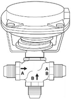 VK-7323-302-4-08 | VB: 1 in, 3W Div, Globe, NPT, UO, BR, 14 cv, 30 PSI; Act (MK-4611): Pneu, 2Pos/Prop, 5-10 PSIG, SR, NC, Air NPT, Linear, N1 | Schneider Electric