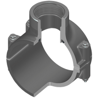 867V-334SR | 3X3/4 PVC CLAMP SADDLE REINFORCED FEMALE THREAD FKM ZINC BOLT | (PG:086) Spears