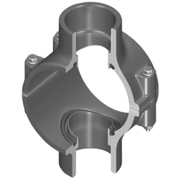 868-528 | 6X2 PVC CLAMP SADDLE DOUBLE OUTLET SOCKET EPDM ZINC BOLT | (PG:086) Spears