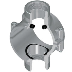 Spears 869SV-578CSR 8X2 CPVC CLAMP SADDLE DOUBLE OUTLET REINFORCED FEMALE THREAD FKM SS  | Blackhawk Supply