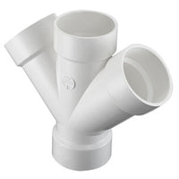 P611S-030 | 3 PVC DWV DOUBLE WYE W/2 SIDE IN HXHXHXHXH | (PG:051) Spears