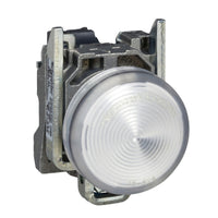 XB4BVG1 | Harmony White complete pilot light Dia 22 plain lens with integral LED 110…120V | Square D