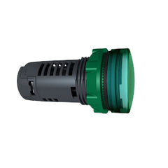 Square D XB5EVB3 Monolithic pilot light, plastic, green, Dia 22, plain lens with integral LED, 24 V AC/DC | Blackhawk Supply