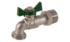 Jomar 201-206G T-632G | 3/4" | Hose Bibb Ball Valve | Nickel Plated | Threaded Connection | Quarter Turn | 200 WOG | Blackhawk Supply