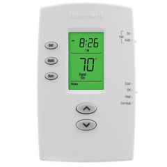 Resideo TH2210DV1006 PRO 2000 VERTICAL PROGRAMMABLE DIGITAL THERMOSTATS, BACKLIT DISPLAY, DUAL POWERED (24VAC AND/OR BATTERY). 2 HEAT / 1 COOL HEAT PUMP | Blackhawk Supply
