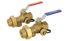 Jomar 810-505G TWV-3W-KIT-G-1 | 1" | Lead Free Brass Ball Valve | 3 Way Ball | Tankless Water Heater Valve Kit | Standard Port | 600 WOG | Blackhawk Supply