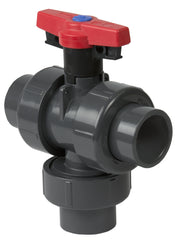 Spears 7131T1-007SR 3/4 PVC TRUE UNION INDUSTRIAL 3 WAY FULL PORT VERTICAL T1 REINFORCED FEMALE THREAD FKM | Blackhawk Supply