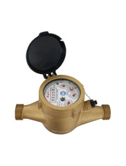 Dwyer WNT-A-C-05 Multi-Jet water meter | 3/4" x 1" pipe size | NSF Certified | brass body with 0.1 gal pulse output. | Blackhawk Supply