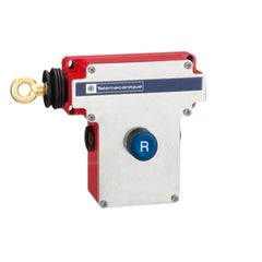 Telemecanique XY2CE2A150H7 Latching emergency stop rope pull switch, Telemecanique rope pull switches XY2C, e XY2CE, LH side -1NC+1 NO, Flush pushbutton | Blackhawk Supply