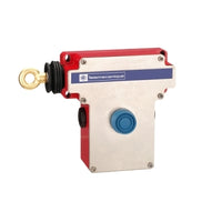 XY2CE2A250 | Latching emergency stop rope pull switch, Telemecanique rope pull switches XY2C, e XY2CE, LH side -1NC+1 NO, booted pushbutton | Telemecanique