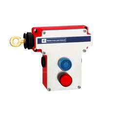 Telemecanique XY2CE2A296H7 Latching emergency stop rope pull switch, Telemecanique rope pull switches XY2C, LH side, 2NC+2NO, pilot light 130 V | Blackhawk Supply