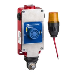 Telemecanique XY2CH13253 Latching emergency stop rope pull switch, Telemecanique rope pull switches XY2C, e XY2CH, 1NC+1 NO, pilot light 24 V, booted pushbutton | Blackhawk Supply