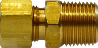 18204 | 7/16 X 3/8 (COMP X MIP ADAPTER), Brass Fittings, Compression, Male Adapter | Midland Metal Mfg.