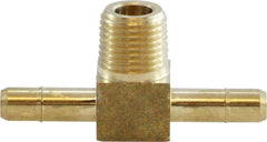 Midland Metal Mfg. 21195 3/8 X 3/8 X 1/8 M BR TEE, Brass Fittings, Single and Double Barb, Male Branch Tee   | Blackhawk Supply