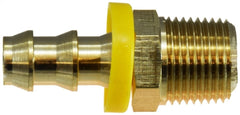 Midland Metal Mfg. 30206 1/2 X 3/8 (PO(HB X MIP ADAPTER)), Brass Fittings, Push On Hose Barb, Male Adapter  | Blackhawk Supply
