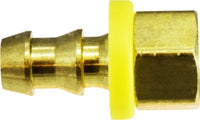 30314 | 3/8 X 3/8 (POHB X F INV FL ADPT), Brass Fittings, Push On Hose Barb, Inverted Flare Female Adapter | Midland Metal Mfg.