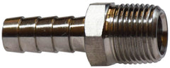 Midland Metal Mfg. 32011SS 3/8 X 1/8 (316SS HB X MIP ADAPT), Brass Fittings, Stainless Steel Hose Barbs, 316 Stainless Steel Machined Rigid Male Adapter   | Blackhawk Supply