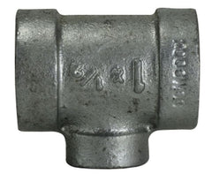 Midland Metal Mfg. 68306 1 1/4 X 1 300 PD  GALV MALL RED TEE, Nipples and Fittings, Extra Heavy 300# Malleable Iron, Galvanized 300# Reducing Tee   | Blackhawk Supply