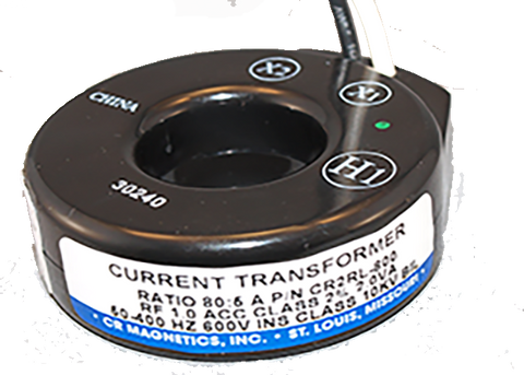 CR Magnetics CR5ARL-401 AC Current Transformer | ANSI Metering Class | Donut Style | 2' Fly Leads 16AWG | 0 - 400 AAC Input Range | 0 - 5AAC Output Range | 1.56" ID  | Blackhawk Supply