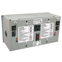 PSH100A100AWB10 | Enclosed Dual 100VA 120 to 24Vac UL class 2 pwr supp sec wires 10A main breaker | Functional Devices