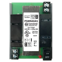 PSMN40AS | Power supply, 120Vac to 24Vac, 40VA, W/SW, w/MT212-4, fits 2.75 or 3.25in Track | Functional Devices