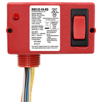 RIB12S-FA-RD | Enclosed Relay 10A SPST 12Vac/dc + Override; Polarized Red Hsg | Functional Devices