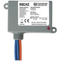 RIB24Z | Enclosed Relay 30Amp SPST-NO + SPST-NC 24Vac/dc | Functional Devices