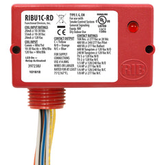 Functional Devices RIBU1C-RD Enclosed Relay 10Amp SPDT 10-30Vac/dc/120Vac Red Hsg  | Blackhawk Supply