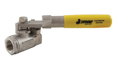 Jomar 100-932DH T-SS-2000N-DH | 3/8" | 2 Piece | Standard Port | Threaded Connection | 2000 WOG | with Spring Return Handle  | Blackhawk Supply