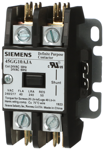 Siemens Electrical 45GG10AJA Contactor | 45DP | 40A | 1P | Open | 24V  | Blackhawk Supply