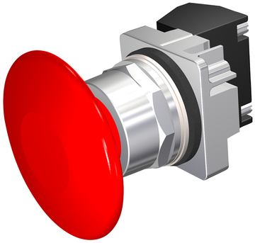 Siemens Electrical 52PM9V2K PUSHBUTTON | MOM | RED | 2 1/2" PLST | 2POS | 1NO  | Blackhawk Supply