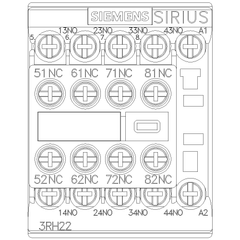 Siemens Electrical 3RH22441BF40 CONTACTOR RELAY 4NO+4NC DC 110V SCREW  | Blackhawk Supply