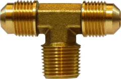 Midland Metal Mfg. 10203 3/16 X 1/8 (MALE FLARE X MIP TEE), Brass Fittings, SAE 45 Deg Flare, Male Branch Tee  | Blackhawk Supply