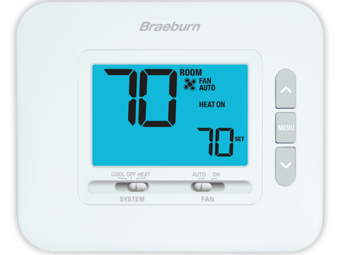 Braeburn 1030 Non-Programmable 1H / 1C w/4.4 Sq. In. Display Pack of 6 | Blackhawk Supply