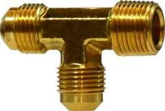 Midland Metal Mfg. 10340 3/8FL X 1/2MIP X 3/8FL RUN TEE, Brass Fittings, SAE 45 Deg Flare, Forged Male Run Tee  | Blackhawk Supply