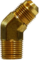 10448B | 1/4 X 1/8(M FLARE X MIP BS 45 EL), Brass Fittings, SAE 45 Deg Flare, 45 Degree Elbow | Midland Metal Mfg.