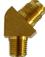 Midland Metal Mfg. 10452B 3/8 X 1/4(M FLARE X MIP BS 45 EL), Brass Fittings, SAE 45 Deg Flare, 45 Degree Elbow  | Blackhawk Supply