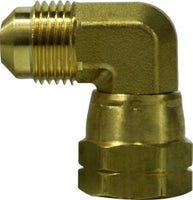 10493 | 1/4 FE X MALE FLARE SWIVEL ELBOW, Brass Fittings, SAE 45 Deg Flare, Forged Swivel Elbow | Midland Metal Mfg.