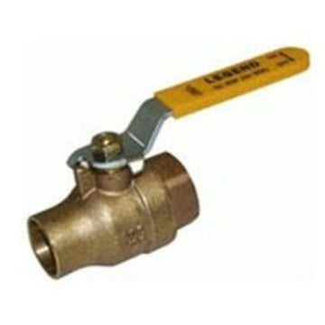 Legend Valves 101-623 Ball Valve T-1007 1/2 Inch Female x Sweat Forged Brass Full Port 600 CWP Lever PTFE for Connecting Boilers to Copper Tube  | Blackhawk Supply