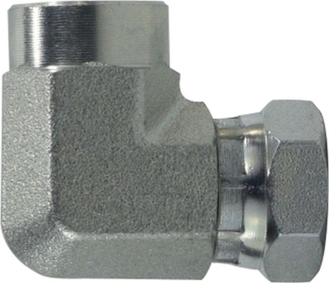 Midland Metal Mfg. 150286 1/2 X 3/8 (FP X FNPSM 90 UN SWV ELB), Hydraulic, Steel Pipe Swivels NPSM, Female Union Elbow Swivel Adapter  | Blackhawk Supply