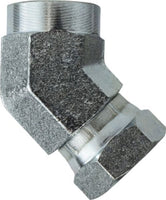 15041212 | 3/4X3/4 F 45 UN EL SWV ADPT, Hydraulic, Steel Pipe Swivels NPSM, Female 45 Degree Union Elbow Swivel Adapter | Midland Metal Mfg.