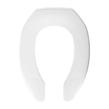 Church Seats 295SSCT000 Toilet Seat Elongated Open Front Less Cover Plastic White for Commercial Toilet Self-Sustaining Hinge  | Blackhawk Supply