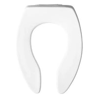 9500SSC-000 | Toilet Seat Elongated Open Front Less Cover Plastic White for Commercial Toilet | Church Seats