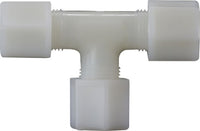 17103N | 1/4 WHITE NYLON COMPRESSION TEE, Plastic Fittings, Plastic Compression Fittings, Union Tee | Midland Metal Mfg.