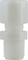 17180N | 1/4 X 1/4 (COMP X MIP WHT NYLN ADPT), Plastic Fittings, Plastic Compression Fittings, Male Connector | Midland Metal Mfg.