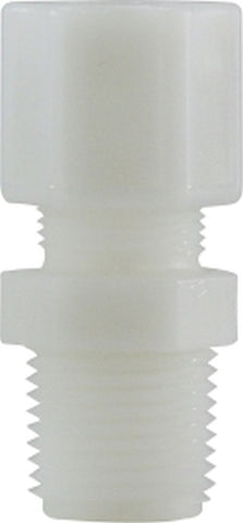 Midland Metal Mfg. 17180N 1/4 X 1/4 (COMP X MIP WHT NYLN ADPT), Plastic Fittings, Plastic Compression Fittings, Male Connector  | Blackhawk Supply