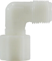 17233N | 3/8 X 1/4 (COMP X MIP WHT NYLN ELB), Plastic Fittings, Plastic Compression Fittings, Male Elbow | Midland Metal Mfg.