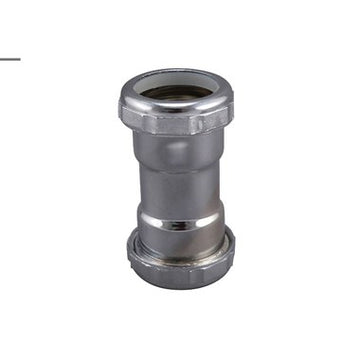Dearborn Plastic 793C-1 Coupling 1-1/4 x 1-1/4 Inch Brass Chrome  | Blackhawk Supply